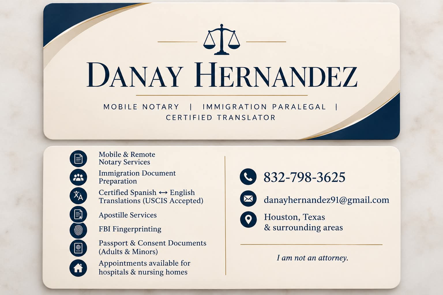 Danay Hernandez — logo original con balanza